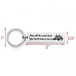 Truck Driver Gifts Key Chain May All The Roads Lead You Back Home to Me Keychain Couple Gifts for Him Long Distance Relationship Gift for Trucker