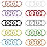 Udekit 25mm Metal Split Colorful Key Ring for Keys Organization (50 Pieces A Set for 10 Colors Each Color with 5 Pieces)