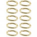 WEICHUAN 10PCS Spring Clip Round Carabiner- 1-1/2 Gate O Ring Round Carabiner Snap Clip Trigger Spring Keyring Buckle Organizing Accessory/Metal Secure Holder/Durable and Rust-Proof (Gold)