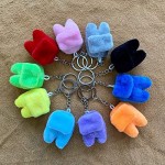 WOW GIFT Funny 10pcs Among Us Plush Keychains for Game Party Favors Among Us Stuffed Keyrings for Among Us Party Prizes Purple Pink Red Black Blue etc 5cm