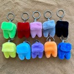 WOW GIFT Funny 10pcs Among Us Plush Keychains for Game Party Favors Among Us Stuffed Keyrings for Among Us Party Prizes Purple Pink Red Black Blue etc 5cm