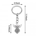 YOOHUA 50PCS 3.14inch Angel Keychain Angel Pendant Keychain Key Ring Silver Tone Guardian Angel Charm Keychain Key Ring