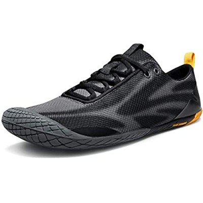 TSLA Men's Trail Running Shoes Lightweight Athletic Zero Drop Barefoot Shoes Non Slip Outdoor Walking Minimalist Shoes