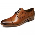 ALIPASINM Men’s Dress Shoes with Genuine Leather in Cap-Toe Classic Oxford Formal Style Shoes for Men