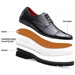 CHAMARIPA Men's Height Increasing Elevator Shoes Leather Dress Shoes Invisible Elevated Oxfords 2.76 Inches Taller H91241H051D
