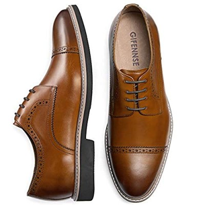 GIFENNSE Men's Casual Dress Shoes Leather Oxford Shoe