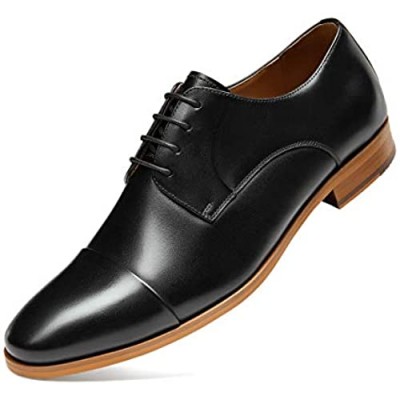 GIFENNSE Men's Dress Shoes with Cowhide Leather Oxford for Suit Formal Dress