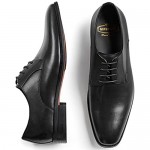 GIFENNSE Men's Handmade Leather Modern Classic Lace up Leather Lined Perforated Dress Oxfords Shoes