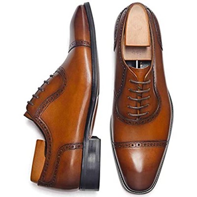 Men's Dress Shoes Oxford Formal Leather Lace Up Business Shoes for Men