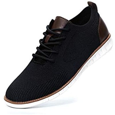 NEDAWM Mens Casual Sneakers Dress Shoes Mesh Wingtip Oxford Shoes Breathable Lightweight Outdoor Walking Shoes