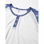 Alternative Men's Basic Printed Eco-Jersey 3/4 Sleeve Raglan Henley Shirt