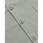 COOFANDY Mens Cotton Linen Henley Shirt Casual Beach Lightweight Solid Top Shirt