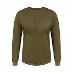 Esobo Mens Slim Fit Long Sleeve Beefy Fashion Casual Henley T Shirts of Cotton Shirts
