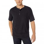 Essentials Men's Regular-Fit Short-Sleeve Slub Henley T-Shirt