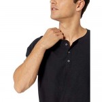 Essentials Men's Regular-Fit Short-Sleeve Slub Henley T-Shirt