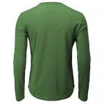 H2H Mens Casual Slim Fit Henley T-Shirt Long Sleeve Kale US L/Asia XL (CMTTL139)