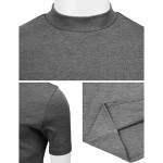 H2H Men's Casual Slim Fit Mockneck Pullover Rib Fabric Long/Short Sleeve