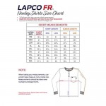 Lapco FR FRT-HJE KHA LAR Flame Resistant Henley Tees 100% Cotton Jersey Knit HRC 2 NFPA 70E 7 oz Large Khaki