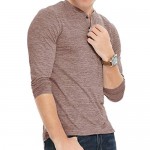 LecGee Men's Slim Fit Henley Shirt Long Sleeve Gym Workout Quick Dry Casual Top