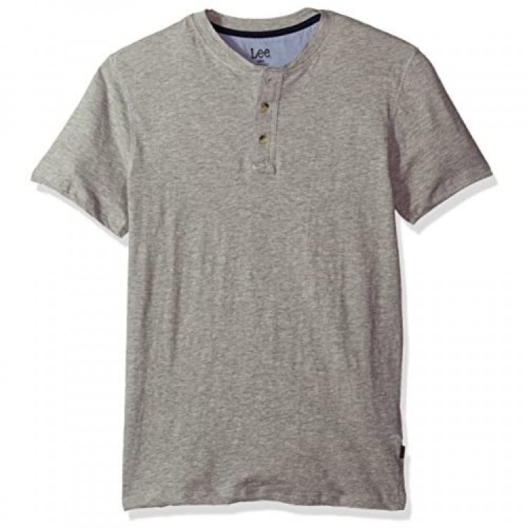 LEE Men’s Henley Short Sleeve T-Shirt | Casual Soft Breathable Cotton Tee | Regular Fit Big and Tall
