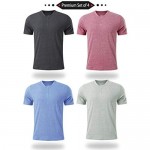 Liberty Imports Pack of Men's Henley Shirts Casual Triblend Basic Lightweight Short Sleeve T-Shirts