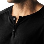 LONGBIDA Mens Casual Slim Fit Long Sleeve Henley T Shirts