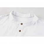 Makkrom Men's Long Sleeve Henley Shirt Cotton Linen Summer Beach Yoga Hippie Shirts Top