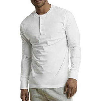 Men's 100% Cotton Casual Premium Long Sleeve 3-Button Henley Shirt