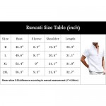 Mens Casual Henley T Shirts Linen Cotton Short Sleeve Button Up Banded Collar Beach Tops with Pocket