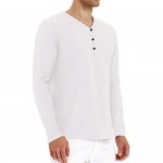 MLANM Mens Casual Slim Fit Basic Henley Short/Long Sleeve Summer Cotton Shirts