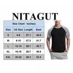 NITAGUT Men's Summer Casual T-Shirts Front Placket Raglan Short Sleeve Henley Shirts with Pocket