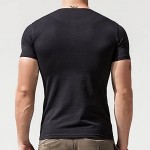 palglg Mens Cotton Muscle Slim Fitted Sport Henley T-Shirt with Button