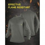 PTAHDUS Men’s Flame Resistant Long Sleeve Henley Shirt 7.1 Ounce 100% Cotton FR Workwear Clothing for Men