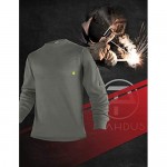 PTAHDUS Men’s Flame Resistant Long Sleeve Henley Shirt 7.1 Ounce 100% Cotton FR Workwear Clothing for Men