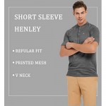 TBMPOY Men’s Short Sleeve Shirt Slim Fit Workout Trainning T-Shirt Lightweight Casual Henley Shirt