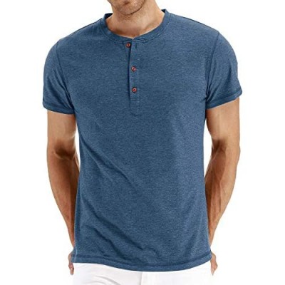 TINSTREE Men's Short Sleeve Henley T-Shirts Lightweight Button Shirts Fashion Casual Front Placket