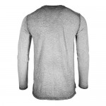 ZIMEGO Men's Vintage Wash Color Dyed Long Sleeve V-Neck Henley Slim Casual Shirt