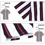 APRAW Men's Striped Shirts Casual Short Sleeves Loose Fit Button Down Shirt Summer Beach Tops