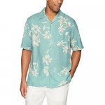 Brand - 28 Palms Men's Relaxed-Fit Silk/Linen Tropical Hawaiian Shirt
