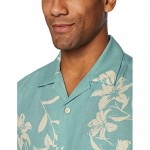 Brand - 28 Palms Men's Relaxed-Fit Silk/Linen Tropical Hawaiian Shirt
