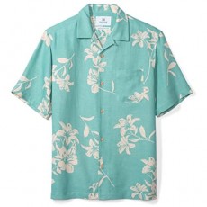  Brand - 28 Palms Men's Relaxed-Fit Silk/Linen Tropical Hawaiian Shirt