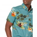 Brand - 28 Palms Men's Slim-fit Stretch Cotton Tropical Hawaiian Shirt