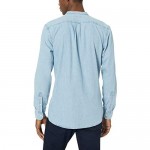 Brand - Goodthreads Men's Slim-Fit Long-Sleeve Band-Collar Denim Shirt