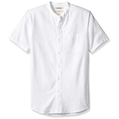  Brand - Goodthreads Men's Slim-Fit Short-Sleeve Band-Collar Oxford Shirt