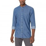 Brand - Goodthreads Men's Standard-Fit Long-Sleeve Band-Collar Denim Shirt