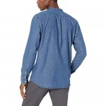 Brand - Goodthreads Men's Standard-Fit Long-Sleeve Band-Collar Denim Shirt