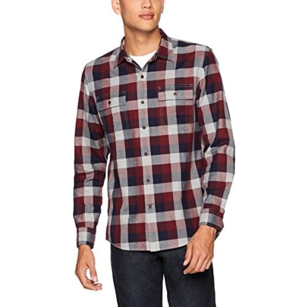 Brand - Goodthreads Men's Standard-Fit Long-Sleeve Plaid Herringbone Shirt
