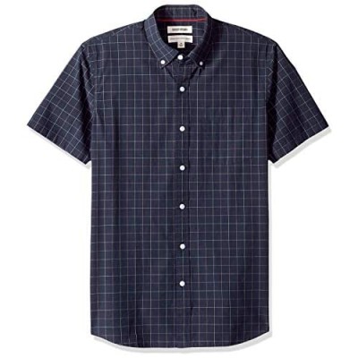  Brand - Goodthreads Men's Standard-Fit Short-Sleeve Plaid Poplin Shirt