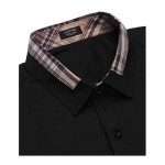 COOFANDY Men's Casual Cotton Long Sleeve Dress Shirt Plaid Collar Button Down Shirt