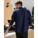 COOFANDY Men's Casual Dress Shirt Button Down Shirts Long-Sleeve Denim Work Shirt